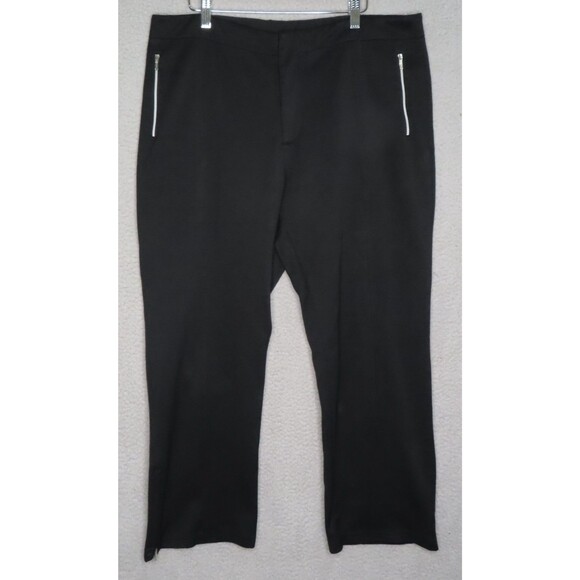 Ralph Lauren Active Pants XL Black Zipped Pockets Straight Leg Cotton Trouser - Picture 1 of 9